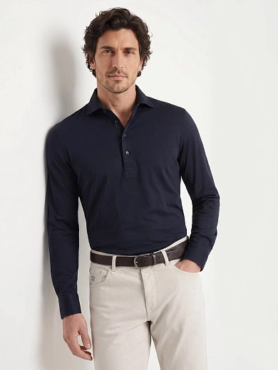 поло лонгслив Brunello Cucinelli MH8363914
