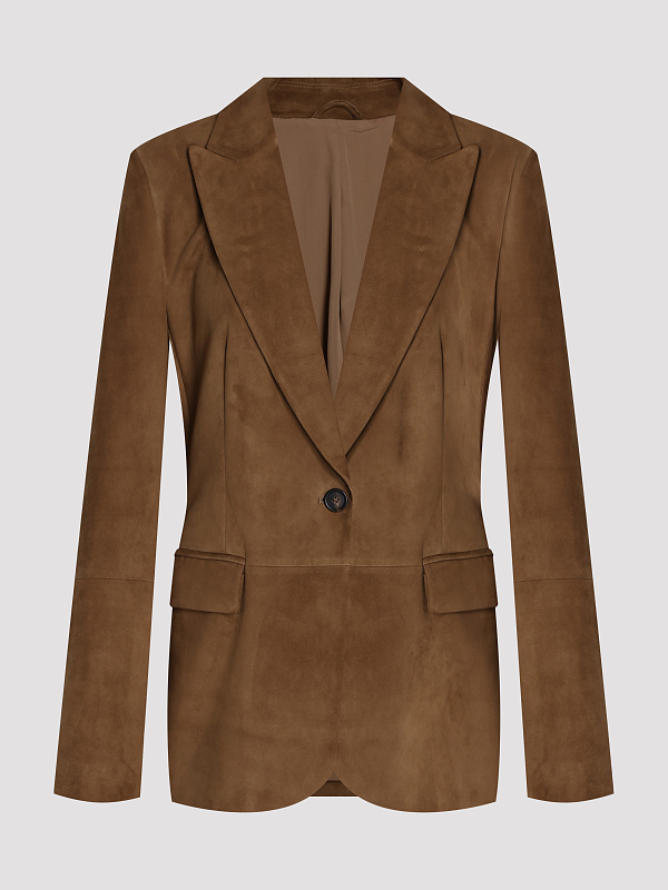 жакет кожаный Brunello Cucinelli M0PCL208X цвет охра