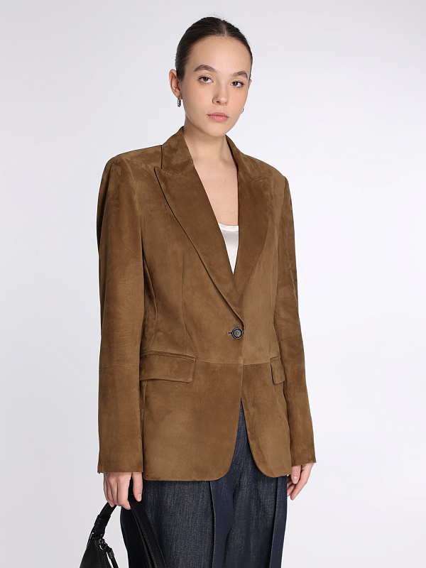 жакет кожаный Brunello Cucinelli M0PCL208X цвет охра