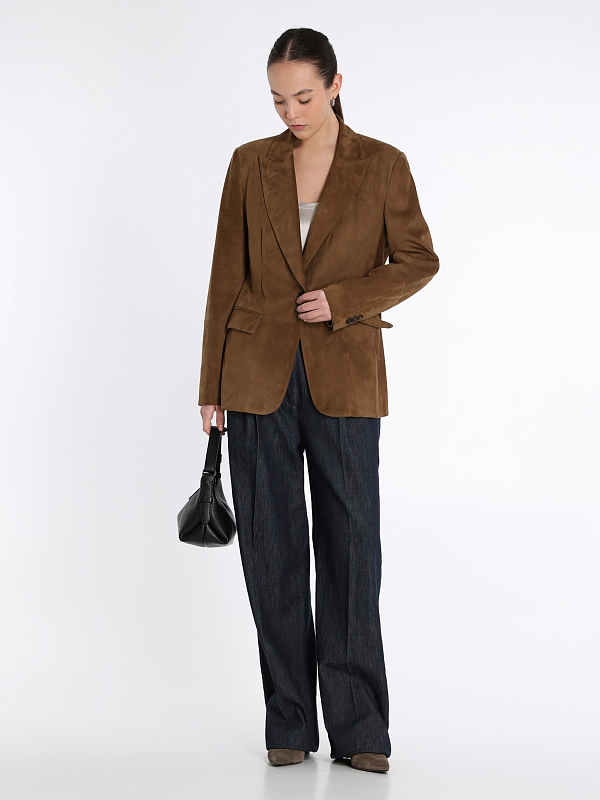 жакет кожаный Brunello Cucinelli M0PCL208X цвет охра