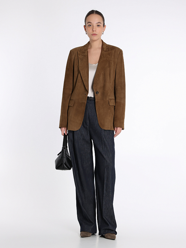 жакет кожаный Brunello Cucinelli M0PCL208X цвет охра