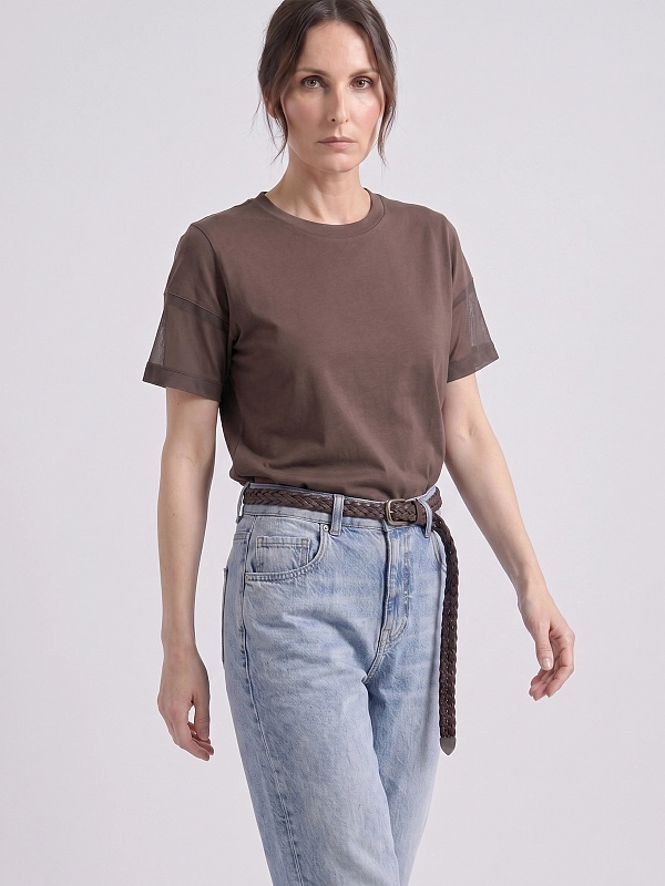 футболка Brunello Cucinelli M0T81BX800 цвет коричневый