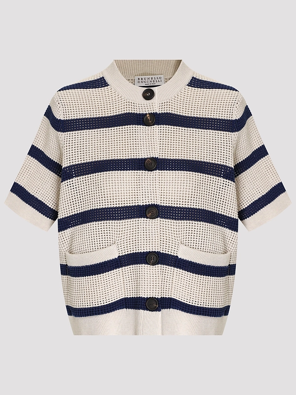 кардиган Brunello Cucinelli M19225716 цвет белый, синий