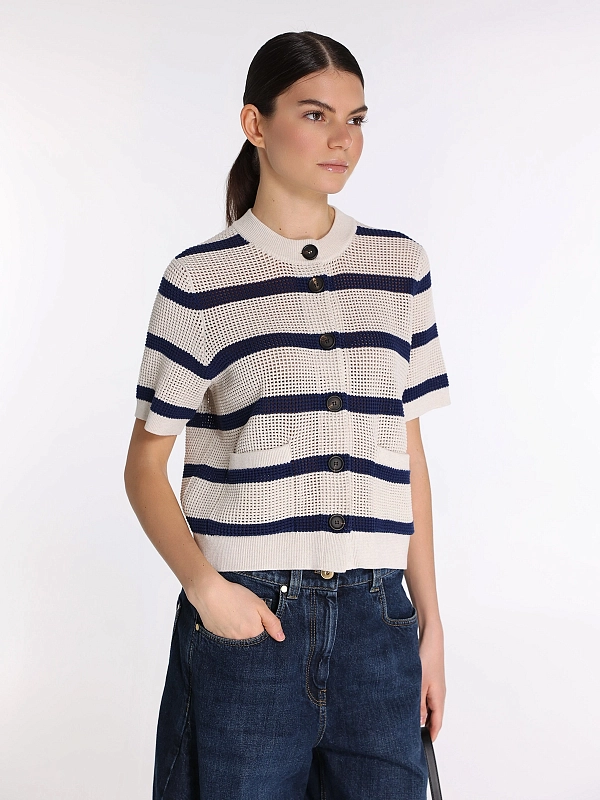 кардиган Brunello Cucinelli M19225716 цвет белый, синий