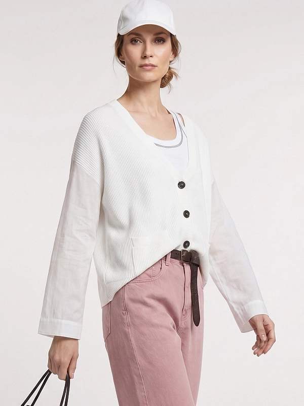 кардиган Brunello Cucinelli M19259516 цвет белый
