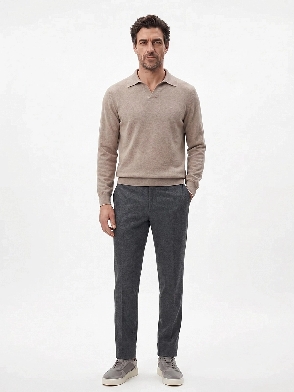 джемпер поло Brunello Cucinelli M22203805 цвет светло-коричневый