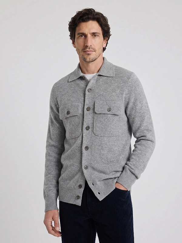 кардиган Brunello Cucinelli M22703806 цвет светло-серый
