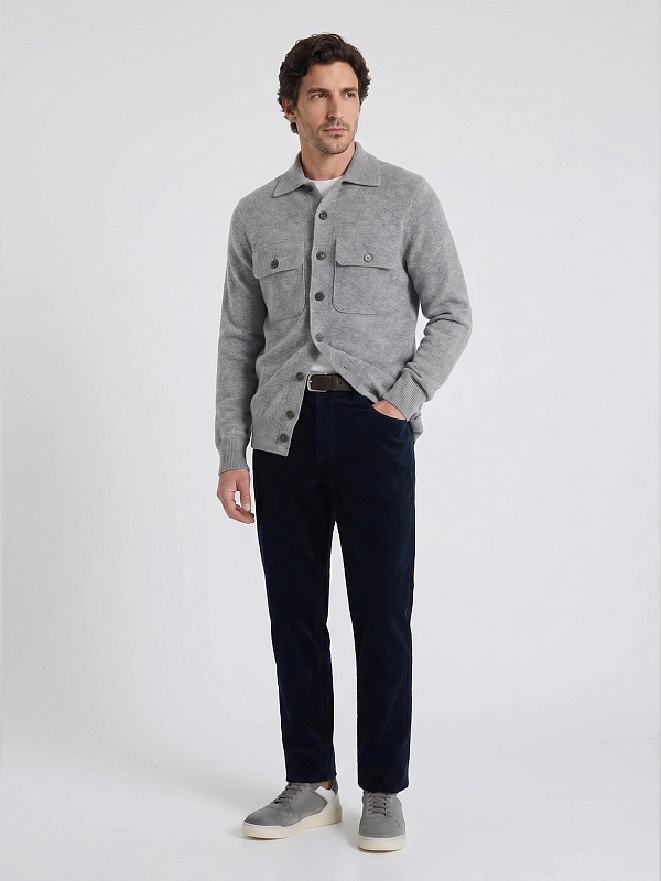 кардиган Brunello Cucinelli M22703806 цвет светло-серый