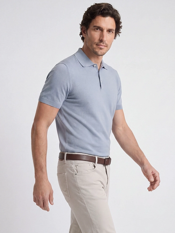 поло Brunello Cucinelli M29800125 цвет голубой