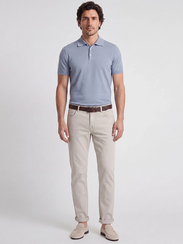 поло Brunello Cucinelli M29800125 цвет голубой