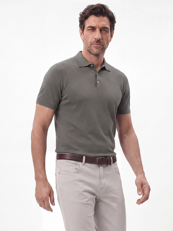 поло Brunello Cucinelli M29800125 цвет хаки