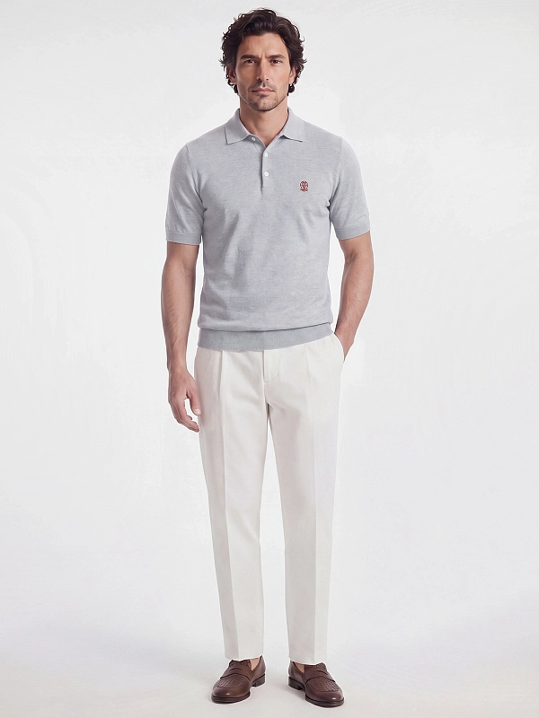 поло Brunello Cucinelli M29800195 цвет серый