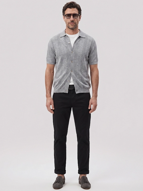 поло Brunello Cucinelli M2L707805 цвет светло-серый