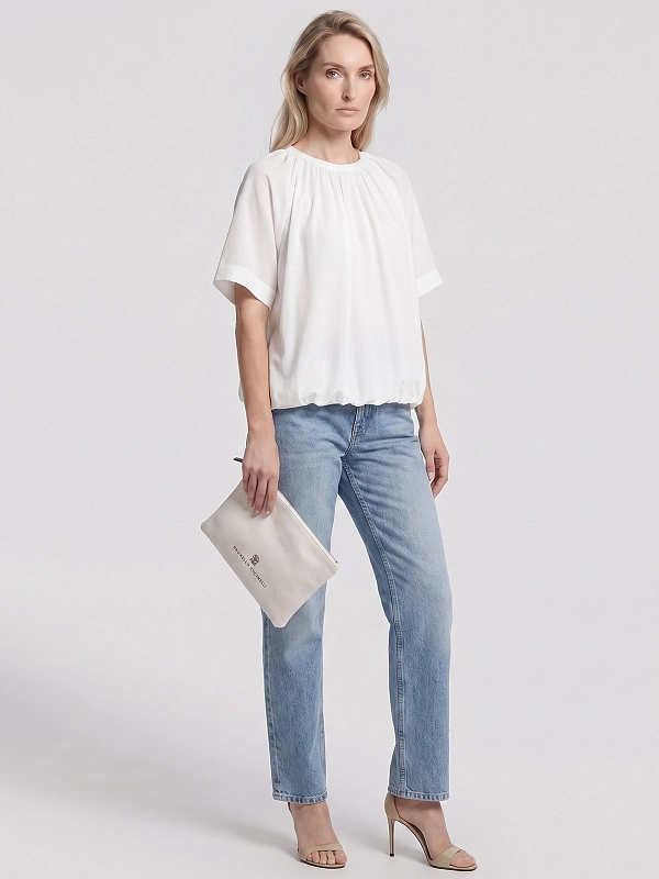 топ Brunello Cucinelli MB993DY700 цвет белый