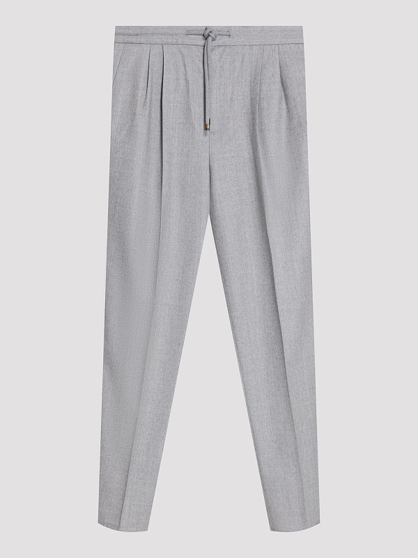 брюки на кулисе Brunello Cucinelli ME226E1710 цвет жемчужно-серый