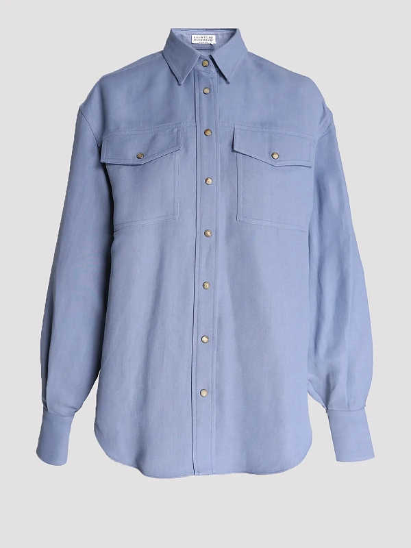 рубашка Brunello Cucinelli MH126NE406 цвет голубой