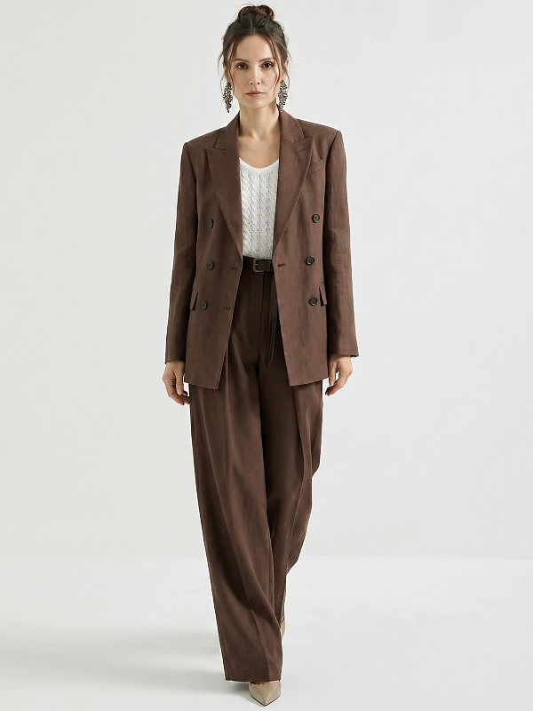 брюки Brunello Cucinelli MH126P8512 цвет коричневый