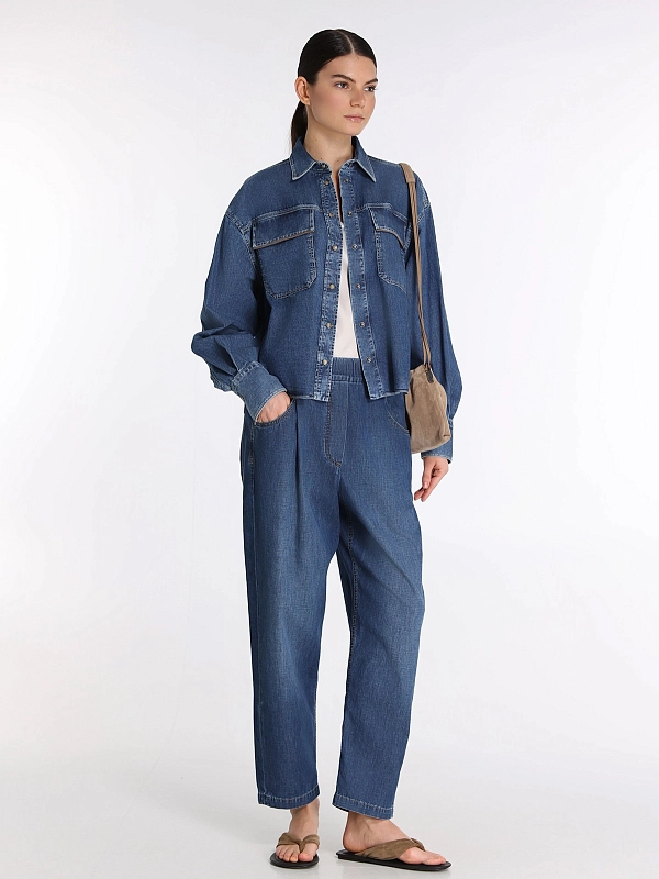 рубашка джинсовая Brunello Cucinelli MH192RB526 цвет синий