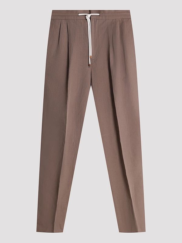 брюки на кулисе Brunello Cucinelli MH255E1710 цвет коричневый