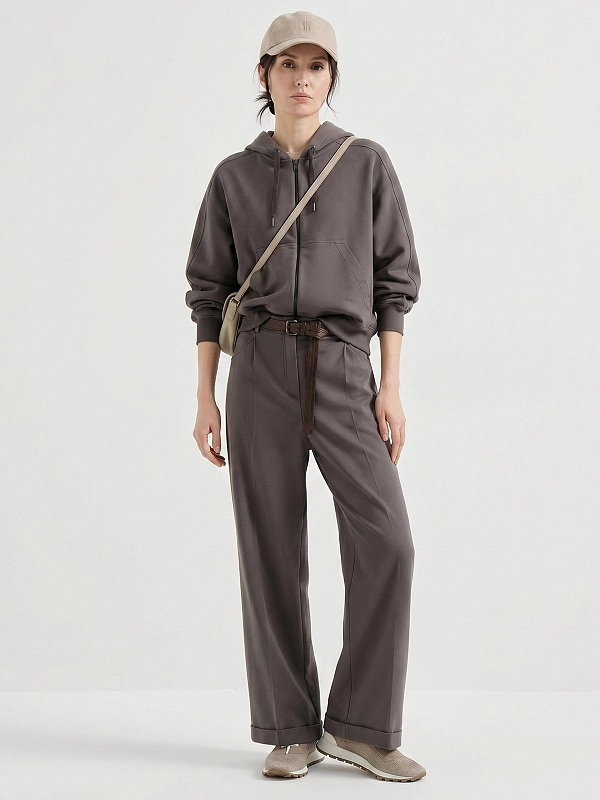 толстовка спортивная Brunello Cucinelli MH827HZ506 цвет коричневый