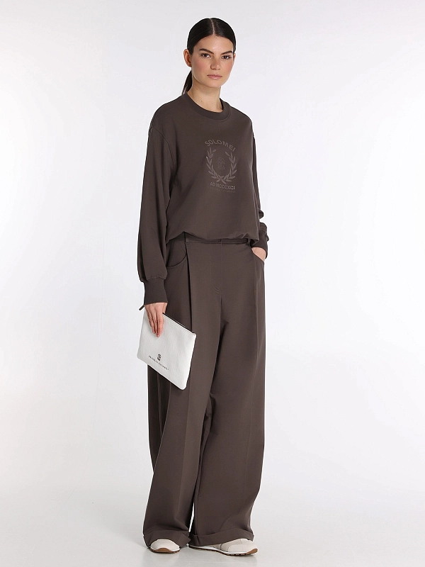 брюки спортивные Brunello Cucinelli MH827HZ589 цвет коричневый