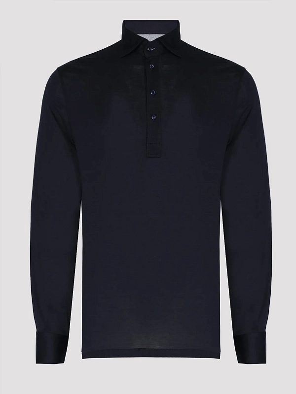 поло лонгслив Brunello Cucinelli MH8363914 цвет темно-синий