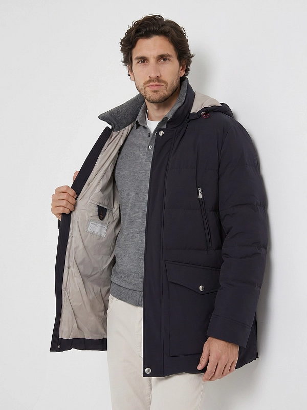 пуховик Brunello Cucinelli MM4911823 цвет темно-синий