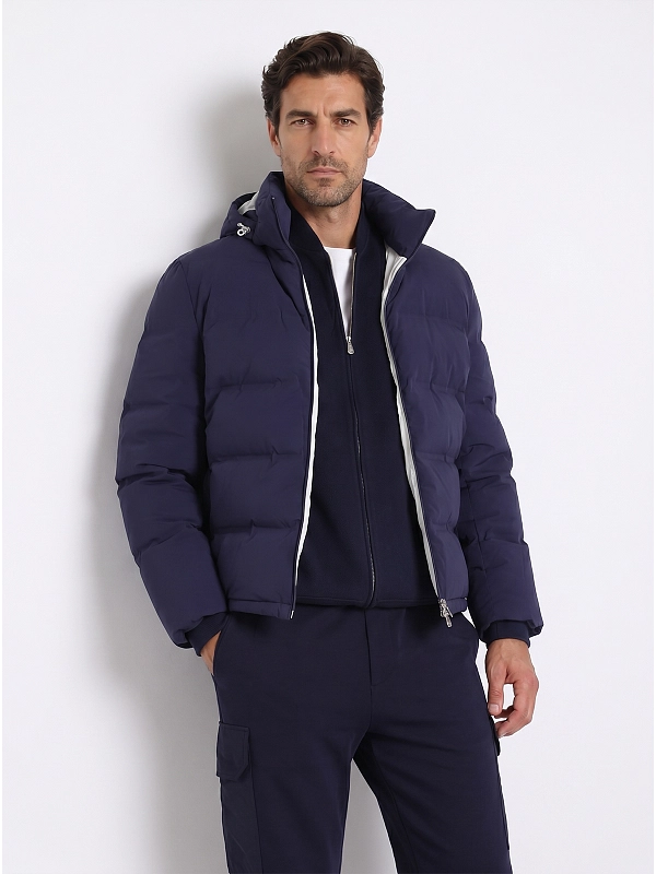 пуховик короткий Brunello Cucinelli MM4911836 цвет синий
