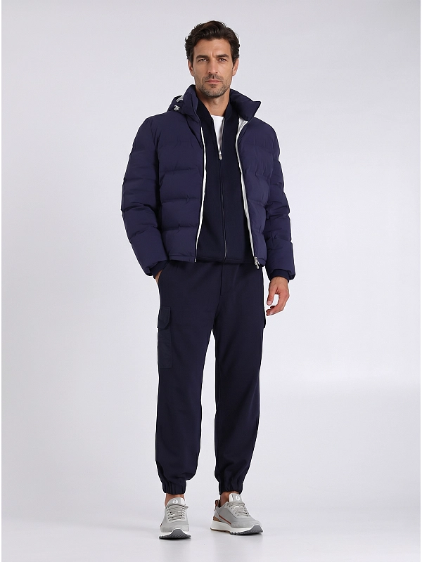 пуховик короткий Brunello Cucinelli MM4911836 цвет синий