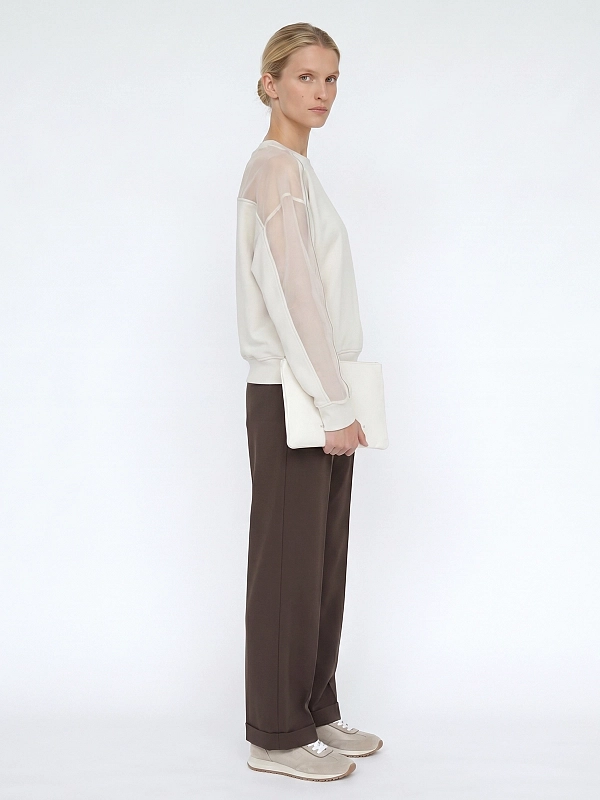 свитшот Brunello Cucinelli MP05NB2R00 цвет молочный