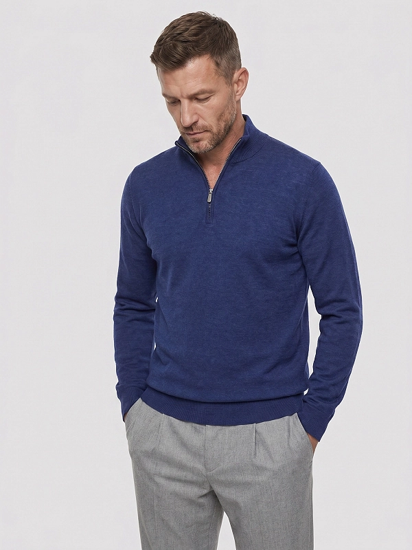 джемпер поло Brunello Cucinelli MSY00124 цвет синий