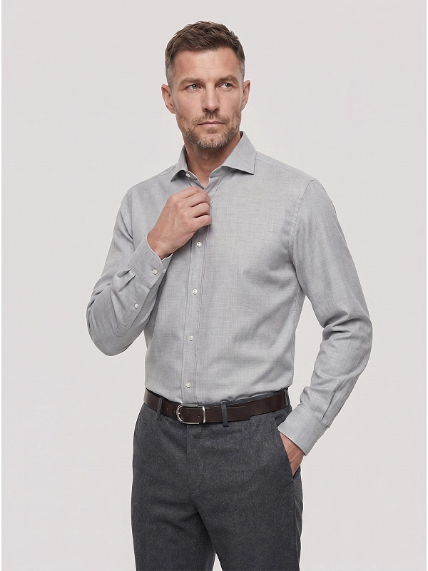 рубашка Brunello Cucinelli MY6370627 цвет светло-серый