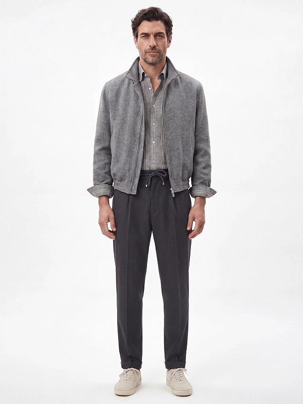 бомбер Brunello Cucinelli MZ4036580 цвет серый