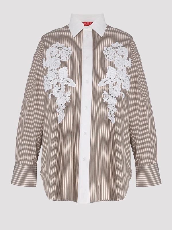 рубашка Marina Rinaldi MRSZAINO цвет бежевый, молочный