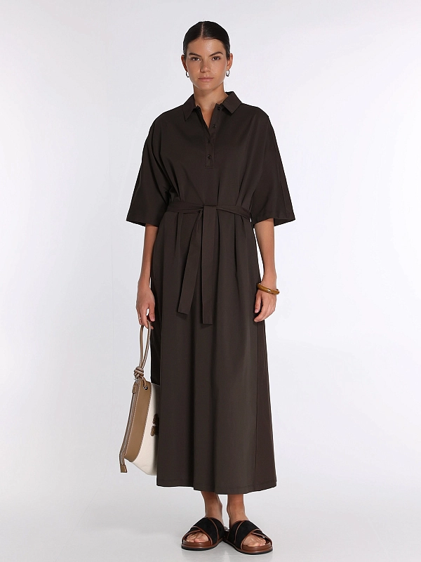 платье Max Mara MMLALBERO цвет темно-коричневый