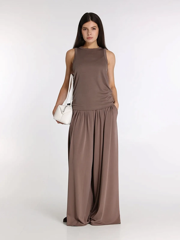 брюки Max Mara MMLCICALA цвет коричневый