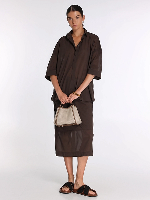 блузка Max Mara MMLSASIA цвет коричневый
