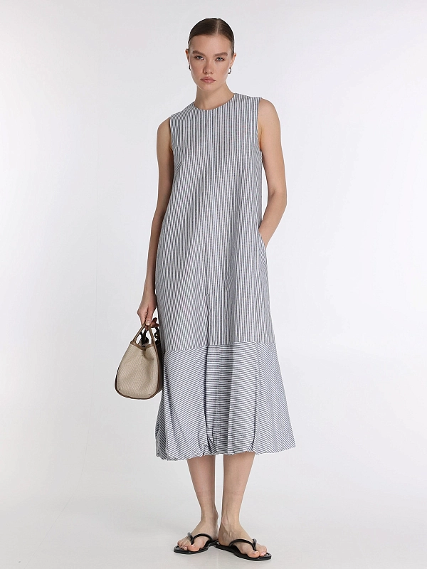 платье Max Mara MMLSORRISO цвет коричневый,голубой