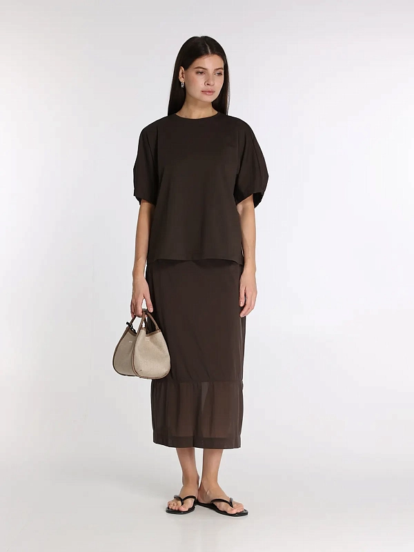 юбка Max Mara MMLTERZO цвет коричневый