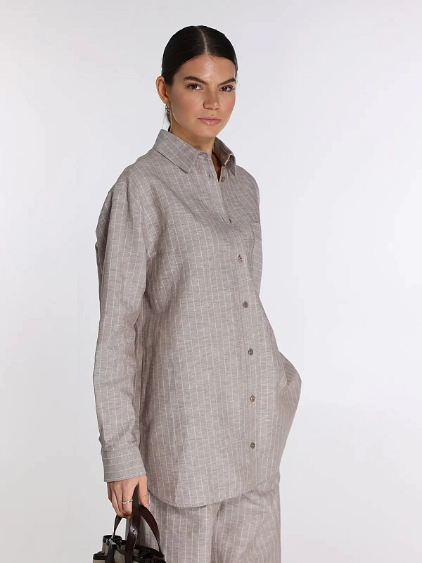рубашка Max Mara MMLULULO цвет бежевый