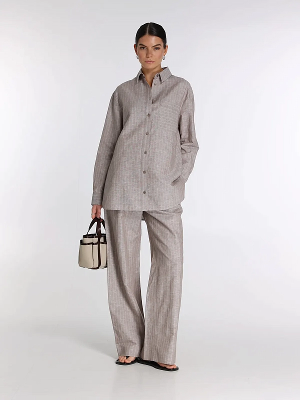 рубашка Max Mara MMLULULO цвет бежевый