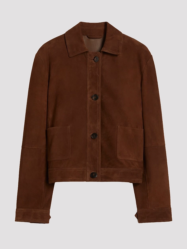 жакет кожаный Max Mara MSTBAIA цвет коричневый