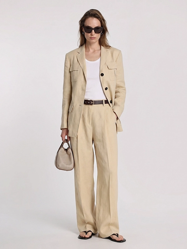 брюки Max Mara MSTSUMERO цвет светло-бежевый