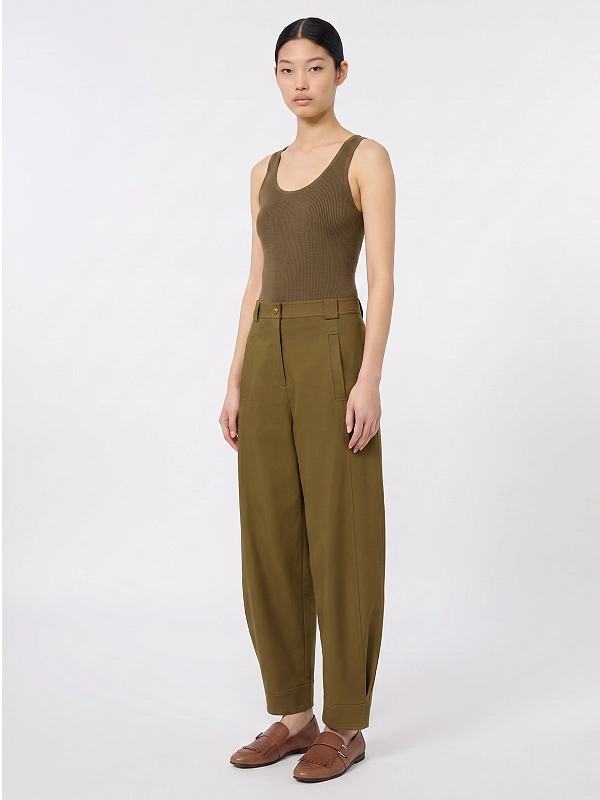брюки Max Mara MXMADORNI цвет хаки