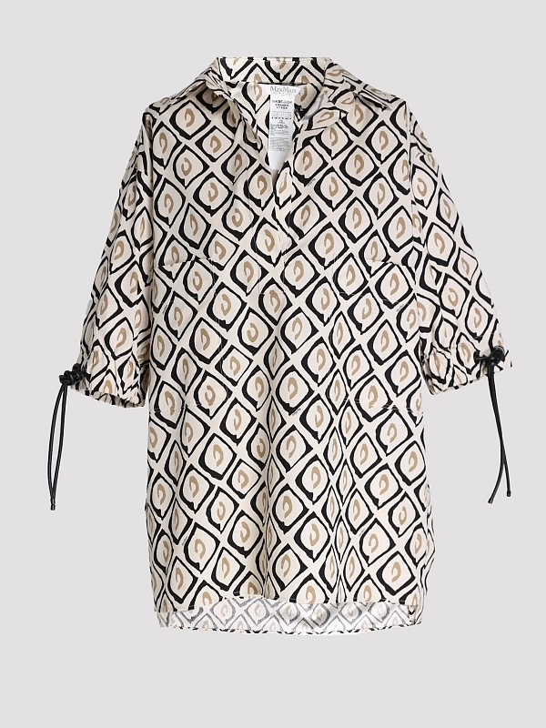 рубашка Max Mara MXMECRU цвет молочный,черный