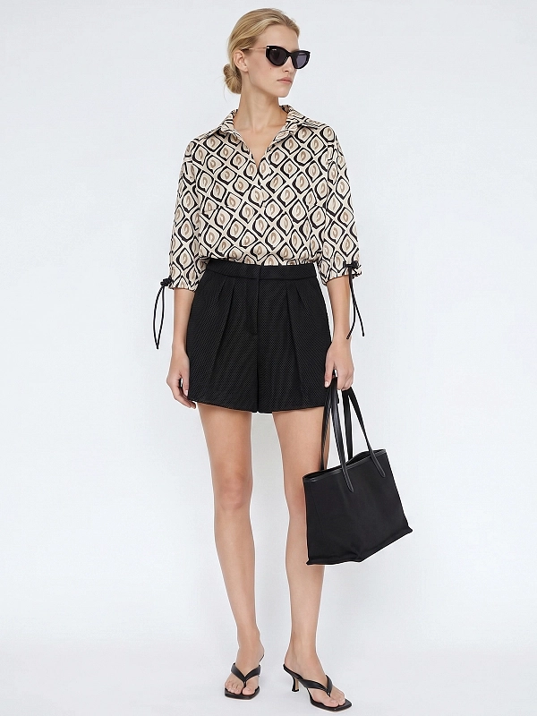 рубашка Max Mara MXMECRU цвет молочный,черный