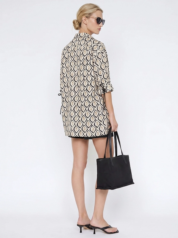 рубашка Max Mara MXMECRU цвет молочный,черный