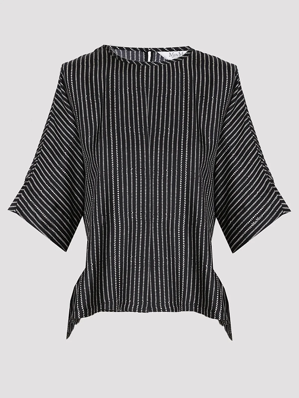 блузка Max Mara MXMNORDICA цвет черный,белый