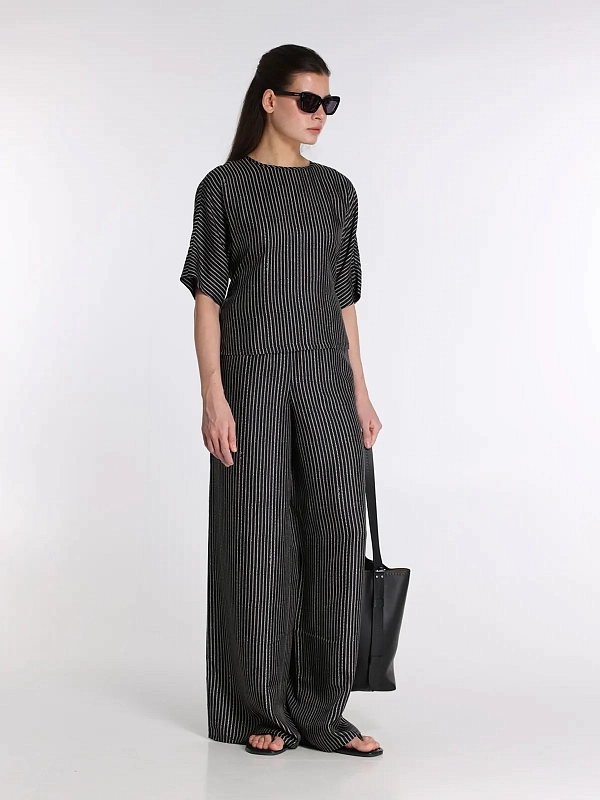 блузка Max Mara MXMNORDICA цвет черный,белый