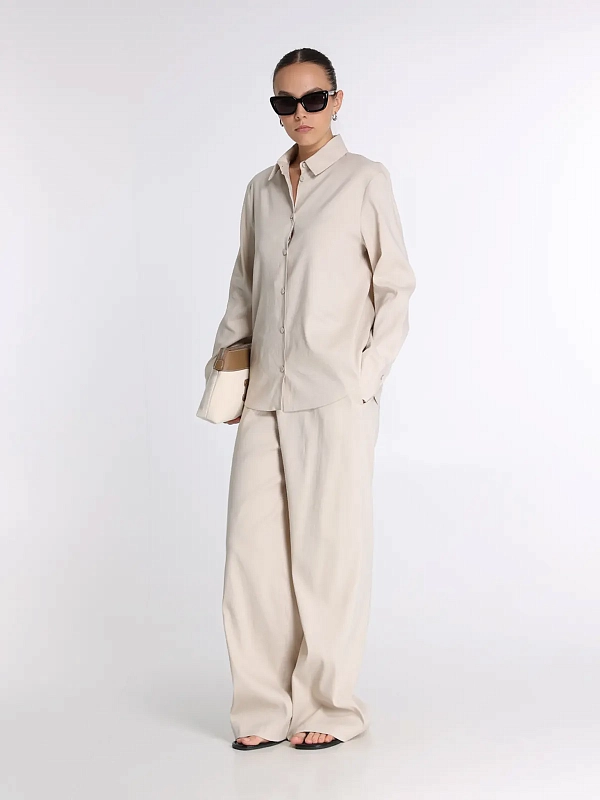 рубашка Max Mara MXPBADESSE цвет светло-бежевый
